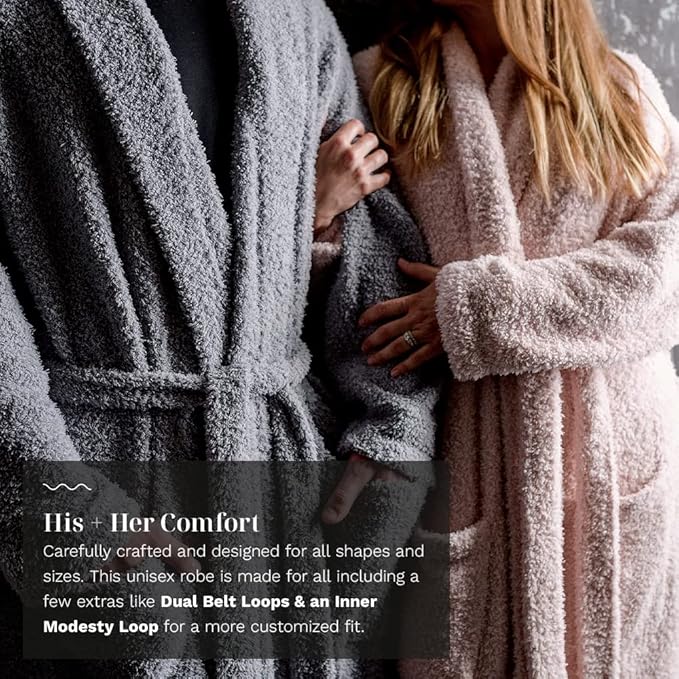 LUXOME Ultra Plush Robes | Full-length | Dual Belt Loops | Unisex | Soft & Cozy | S, M, L, XL Sizes